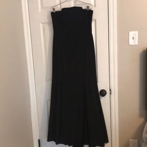 Betsy and Adam Black Strapless Gown